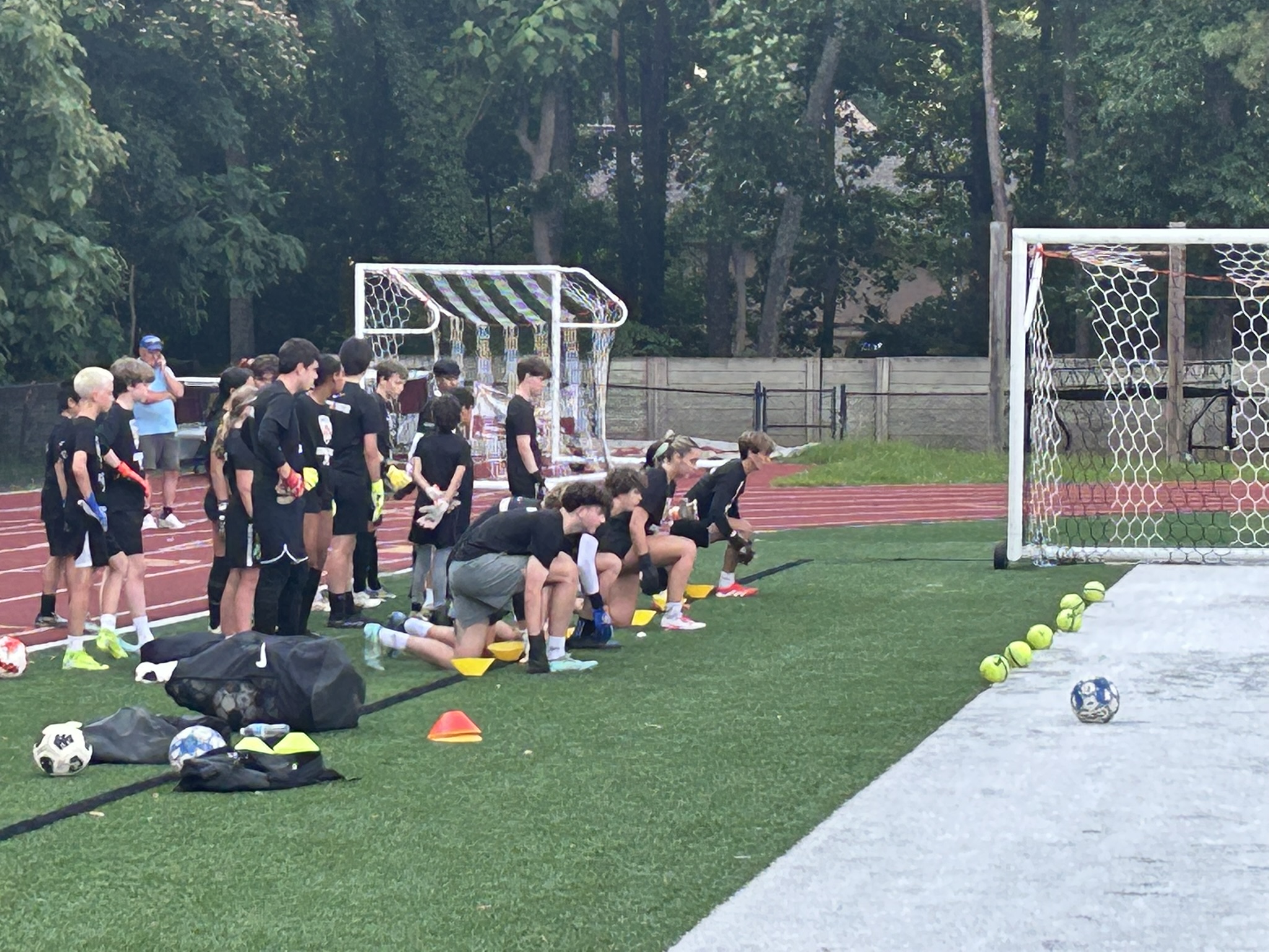 Goalkeepers training during a Quintero Goalkeeping session