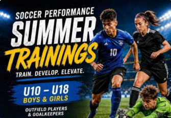 Summer soccer performance training for U10 to U18 boys and girls